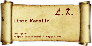 Liszt Katalin névjegykártya
